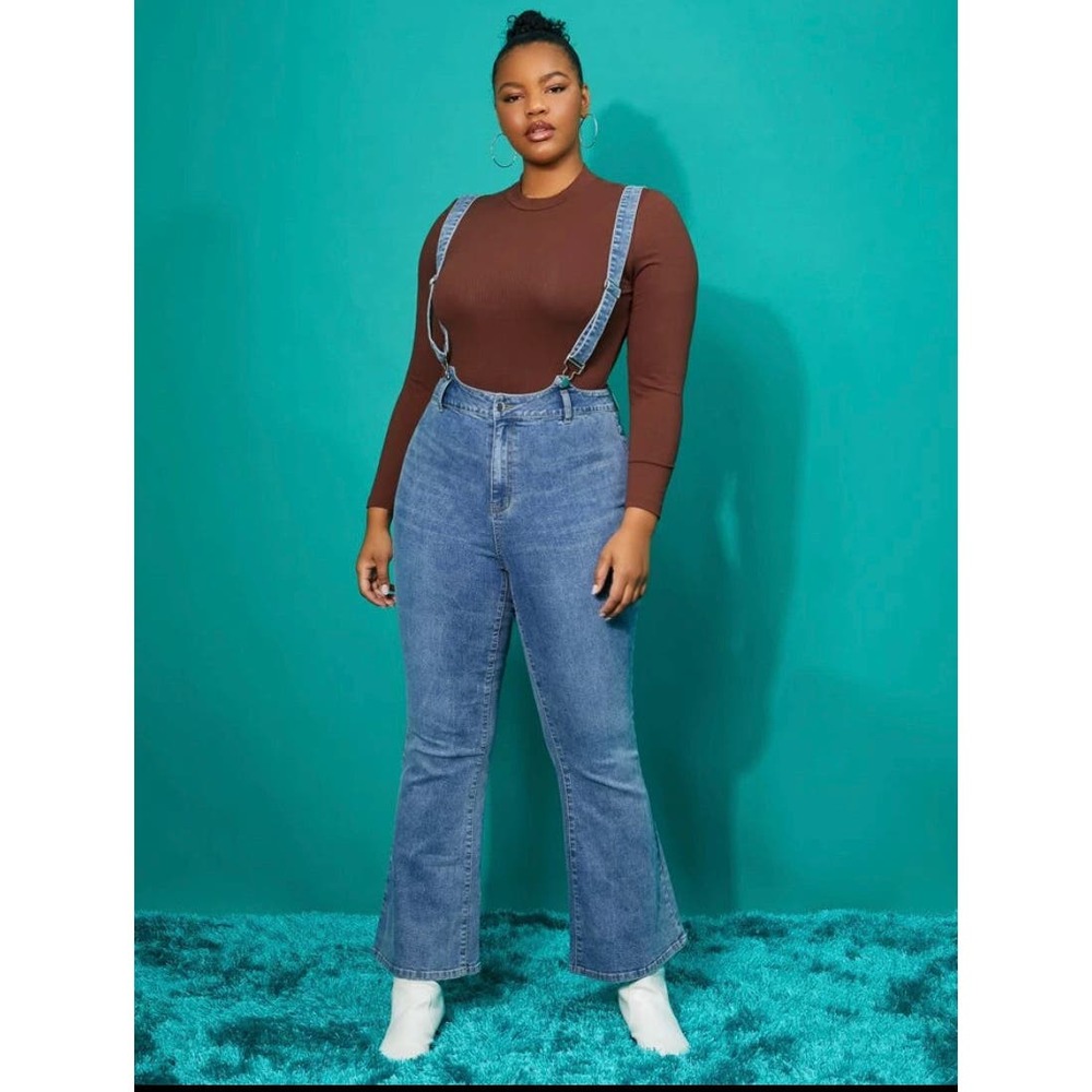 Suspender Flare Leg Jeans- Size 20